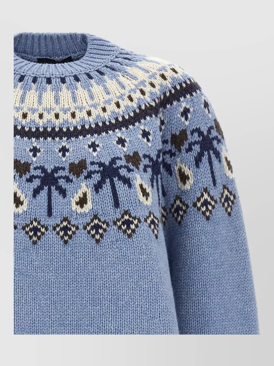 Alanui Virgin Wool Fair Isle Jacquard Crewneck Jumper