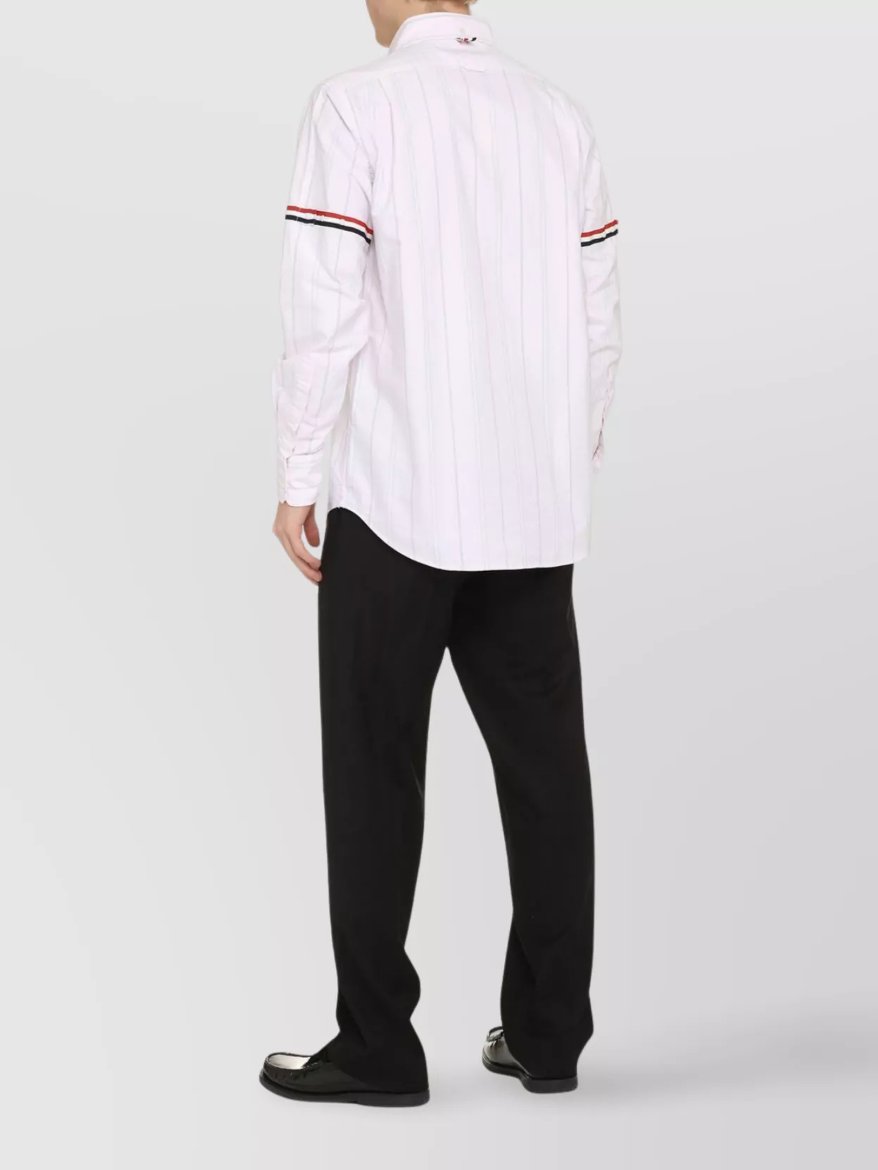 Thom Browne Striped Cotton Shirt Tricolor Detail
