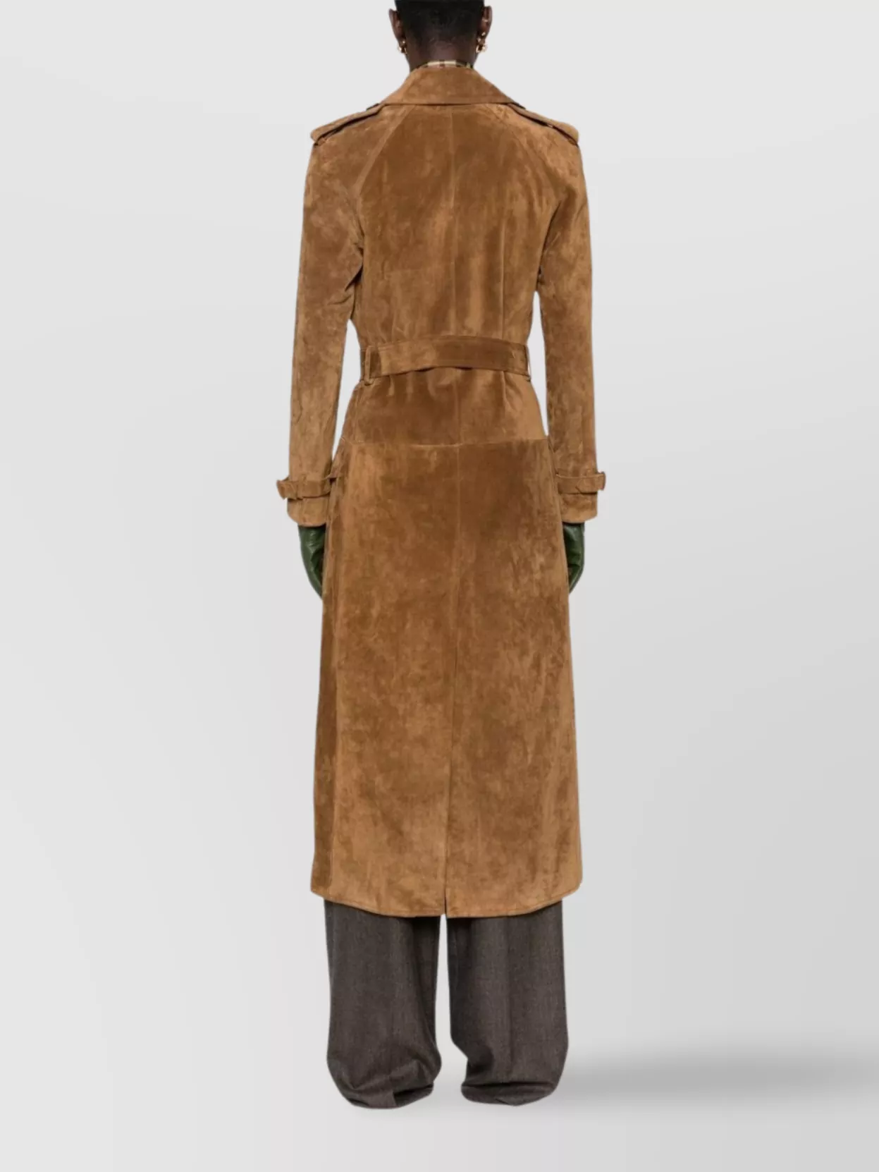 Saint Laurent Belted Waist Leather Trench Coat