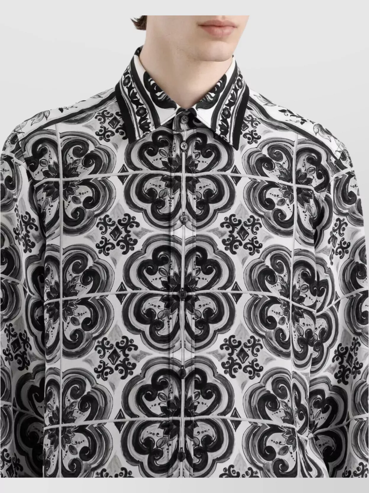 Dolce&Gabbana Majolica Print Silk Shirt