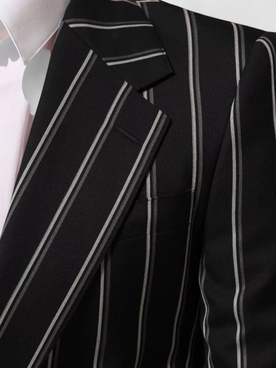 Dolce&Gabbana Striped Wool Single-Breasted Blazer