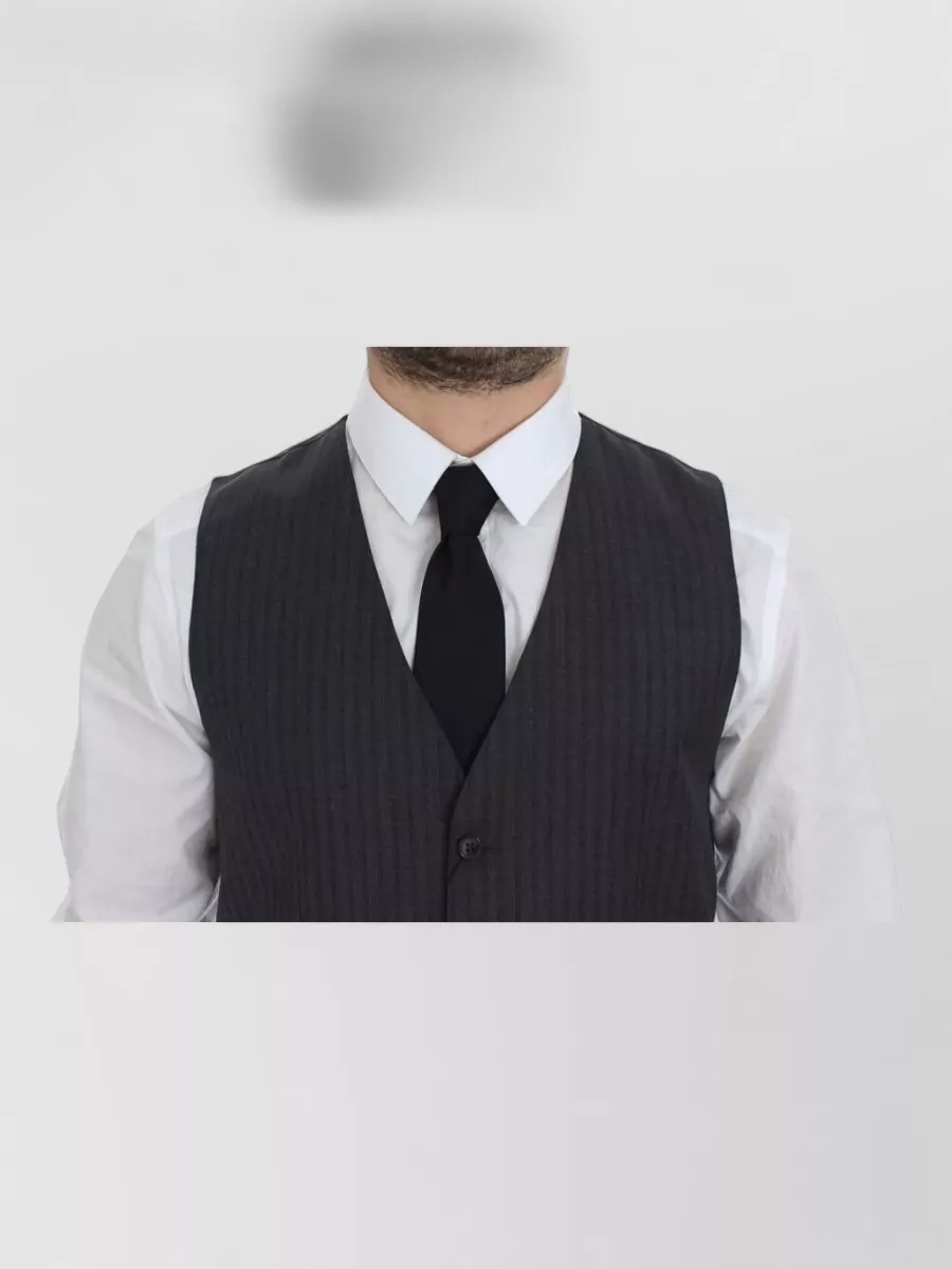 Dolce&Gabbana Striped Wool Single-Breasted Waistcoat