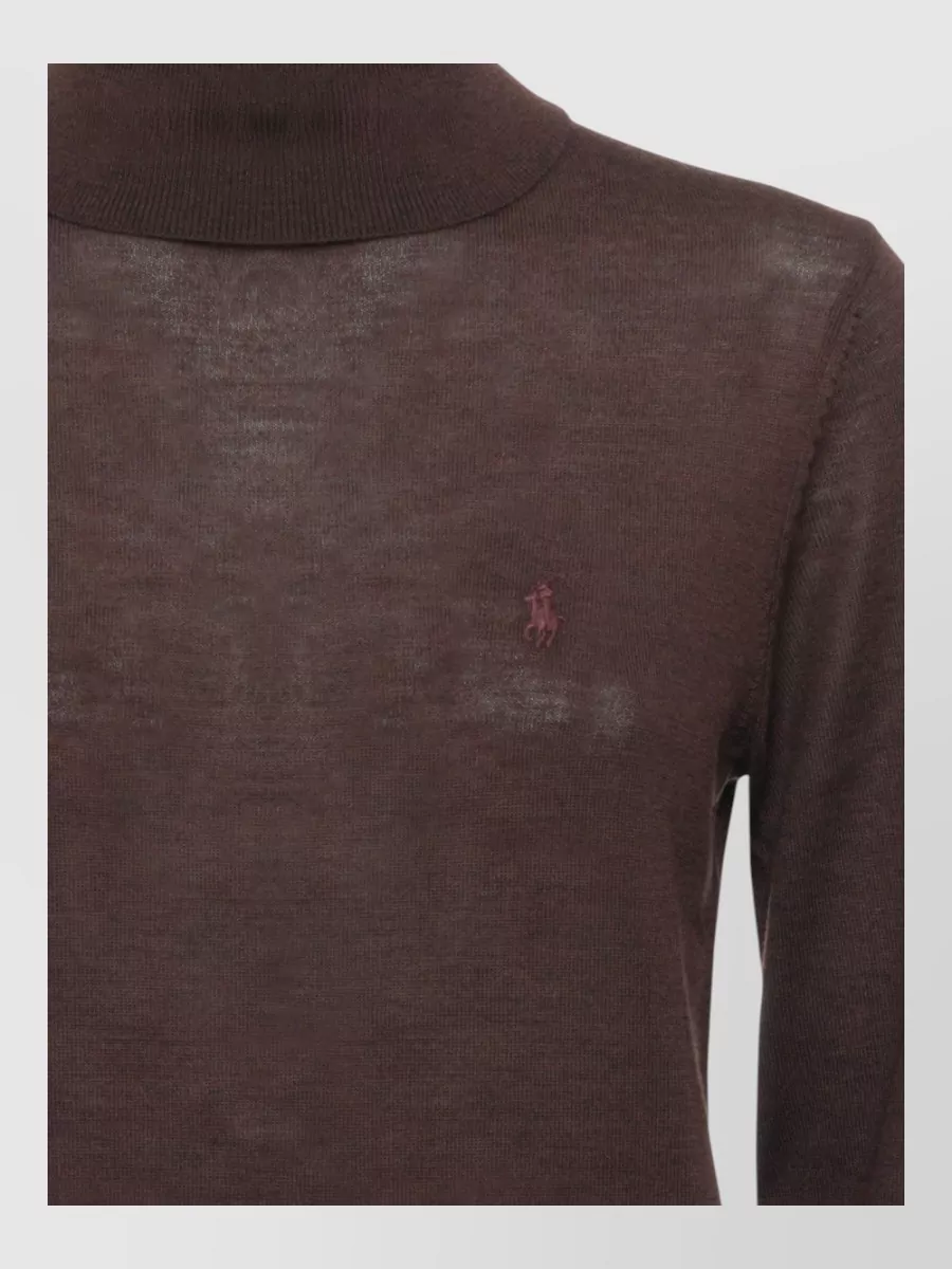 Ralph Lauren Wool semi sheer ribbed high neck sweatshirt