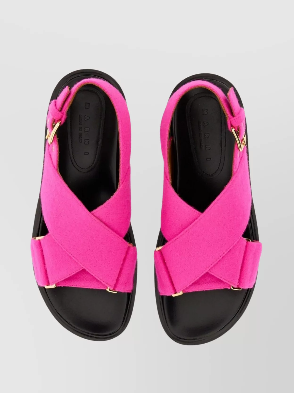 Marni Woman Sandals Fuchsia Size 6 Textile Fibers