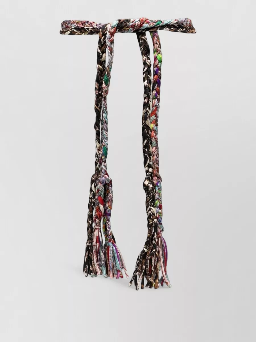 Pierre Louise Mascia Printed Silk Braided Belt