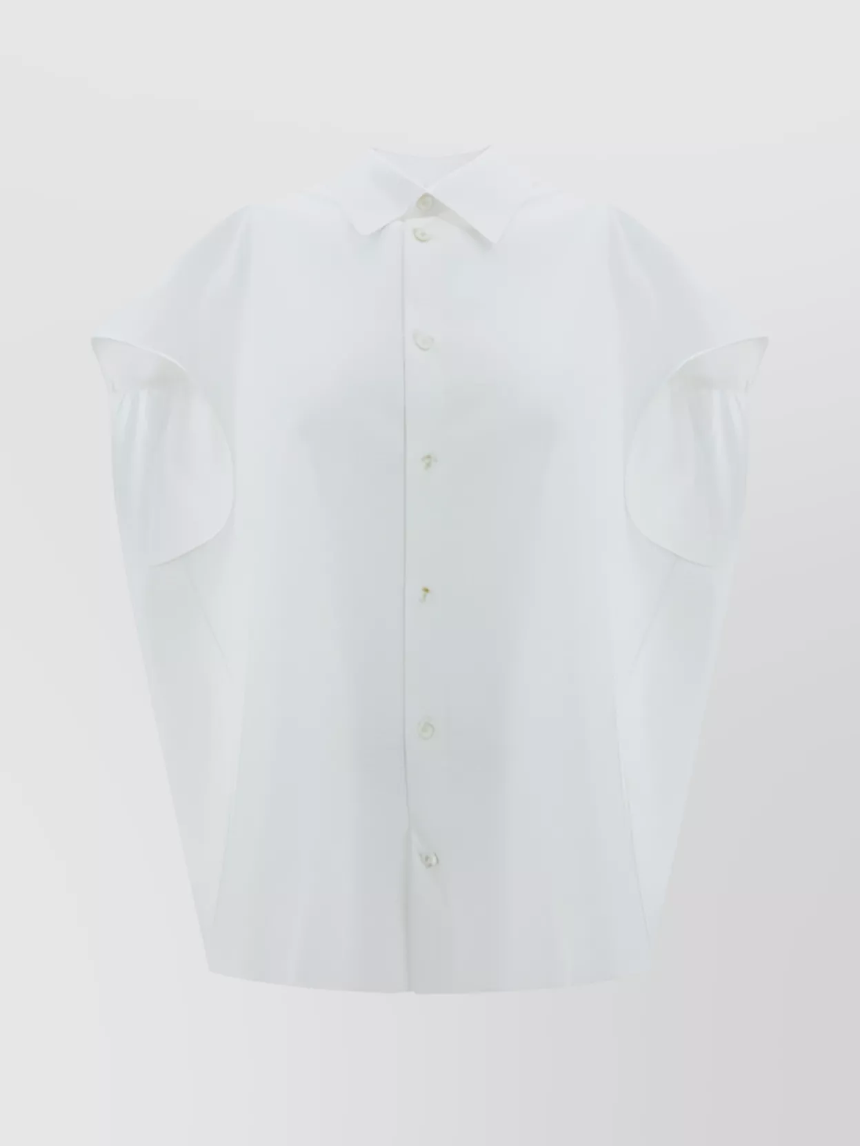 Shop Marni Oversized Cotton Sleeveless Monochrome Collared Shirt