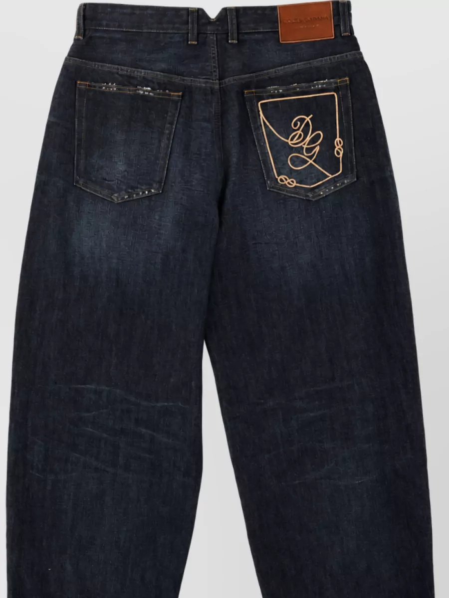 Dolce&Gabbana Logo-Embroidered Denim Jeans