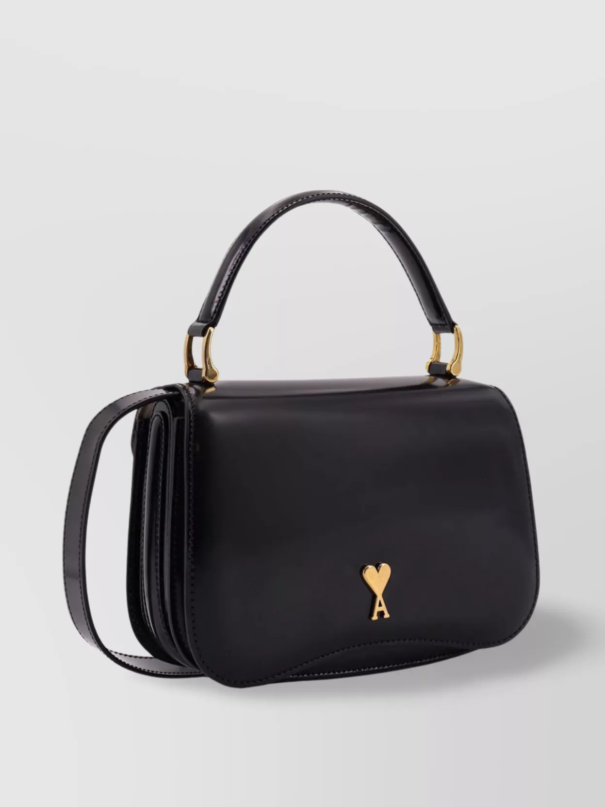 Ami Paris Monogram Logo Leather Shoulder Bag