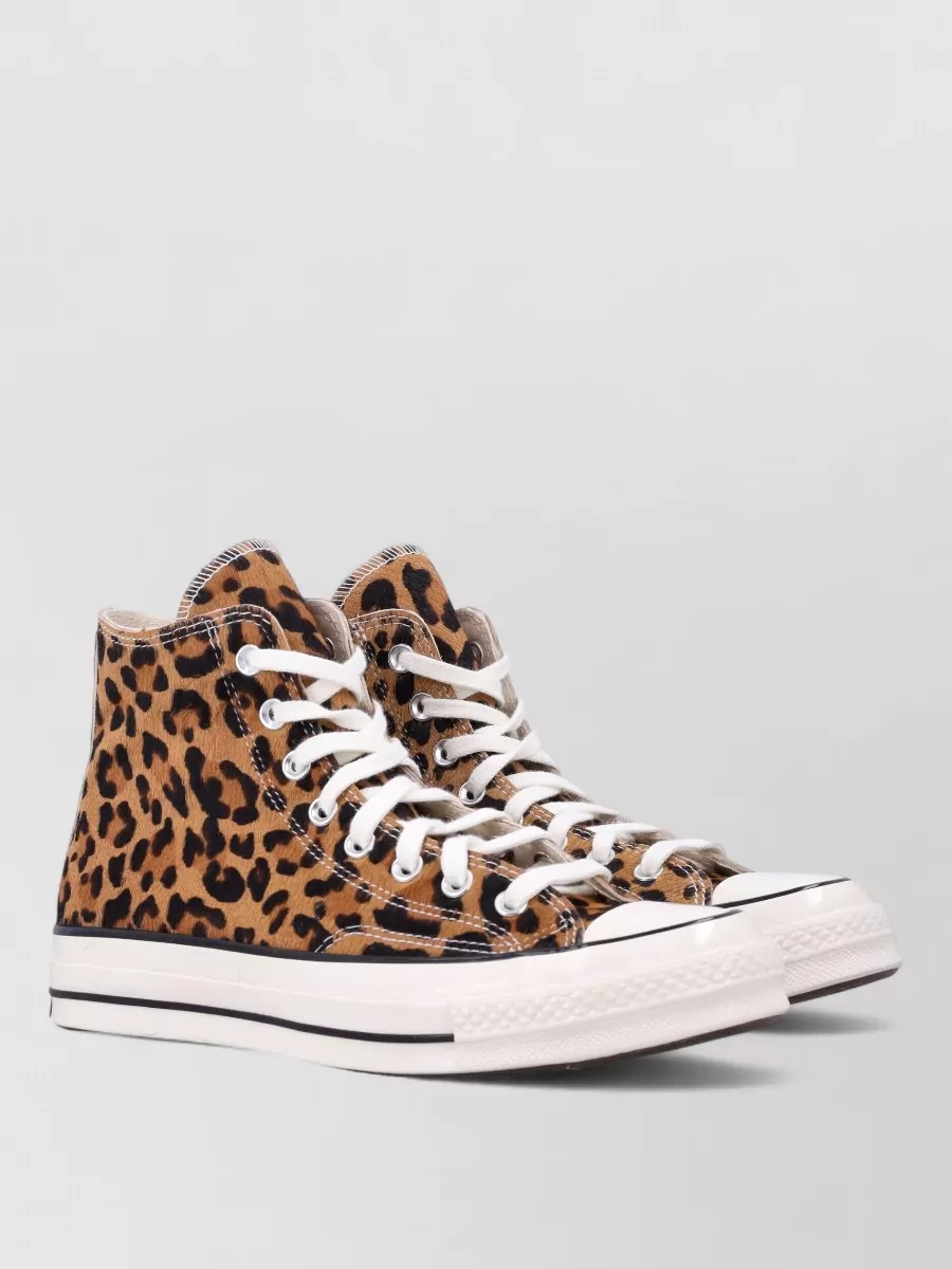 Converse Leopard Calf Hair Lace-Up Sneakers