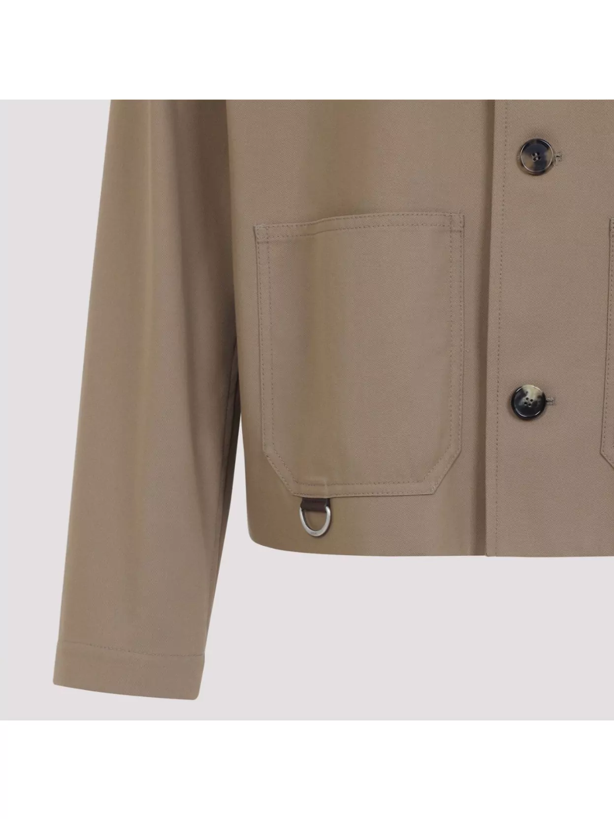 Loewe Cotton Jacket With Contrast Pocket And Front Pockets In Multi