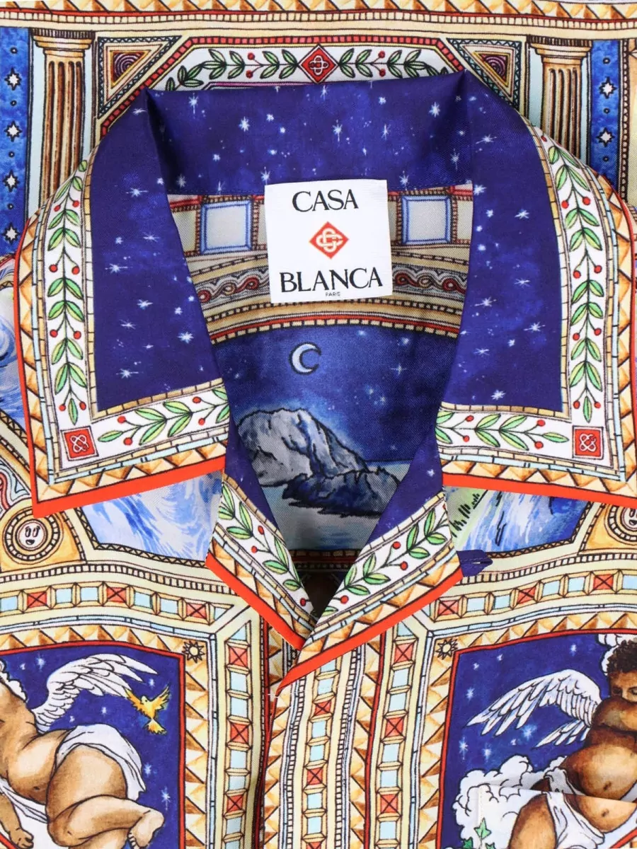 Casablanca Silk Printed Short-Sleeve Shirt