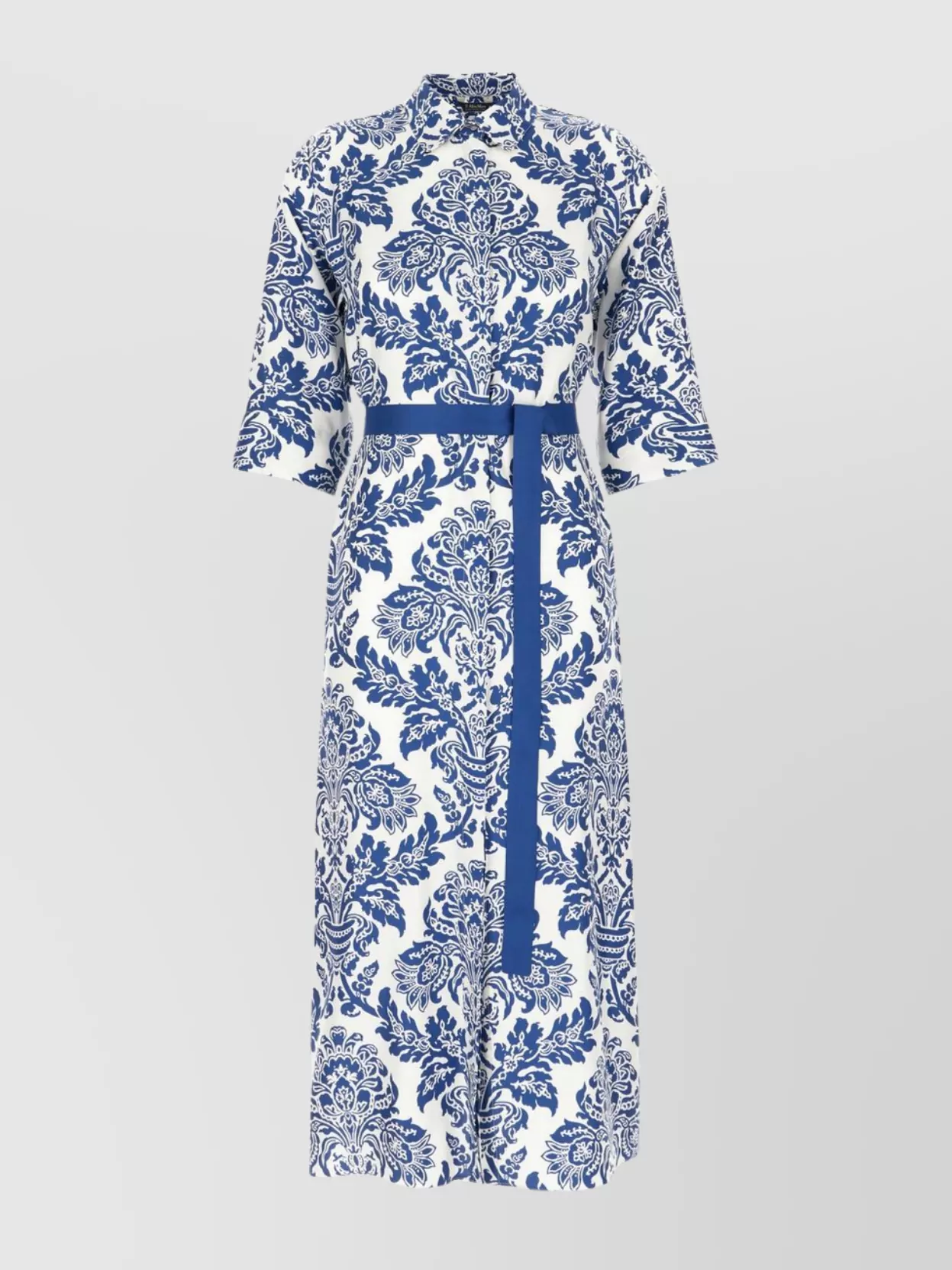 'S MAX MARA FLORAL PATTERN SILK SHIRT DRESS