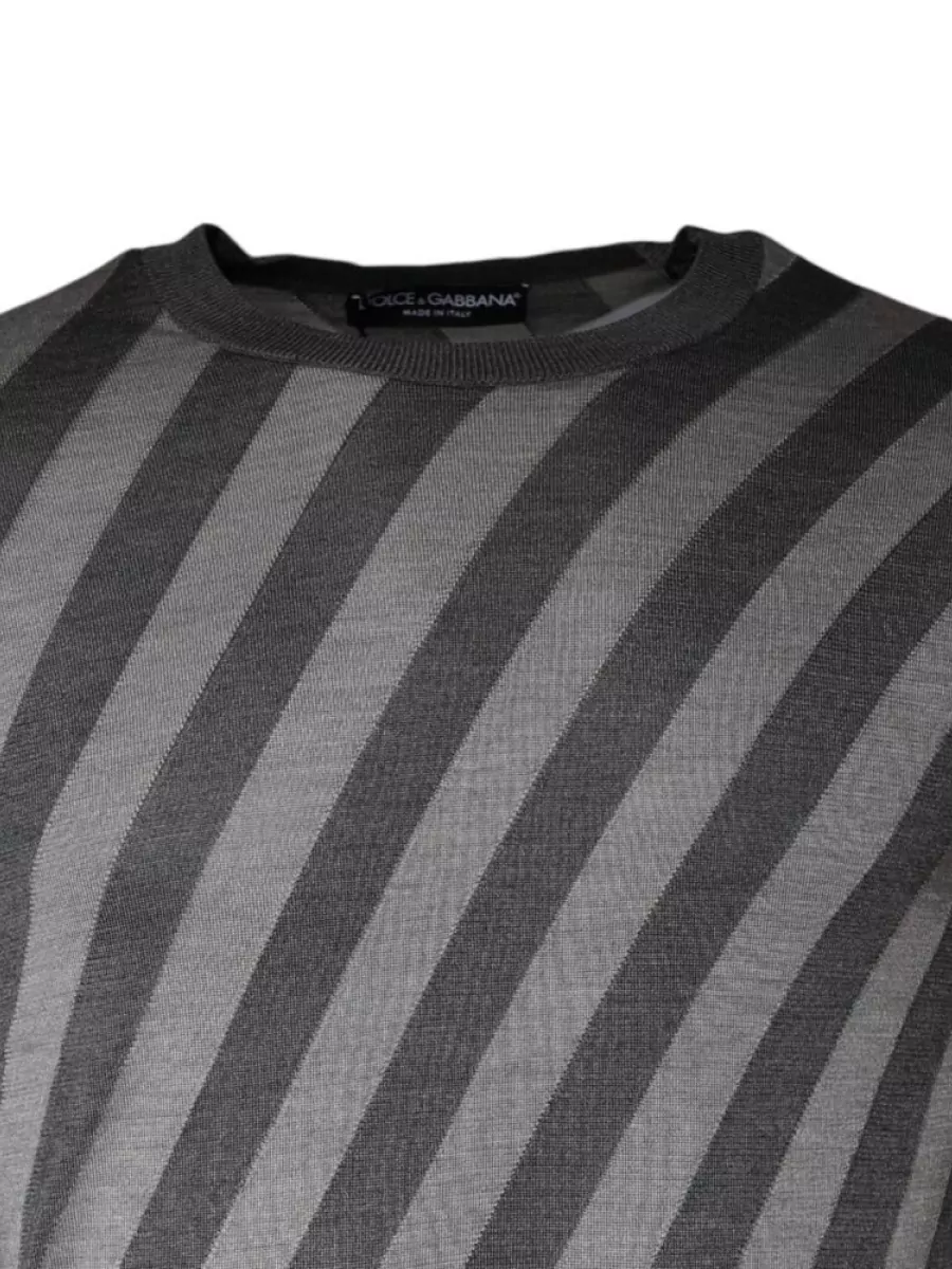 Dolce&Gabbana Silk Striped Long-Sleeve Sweater