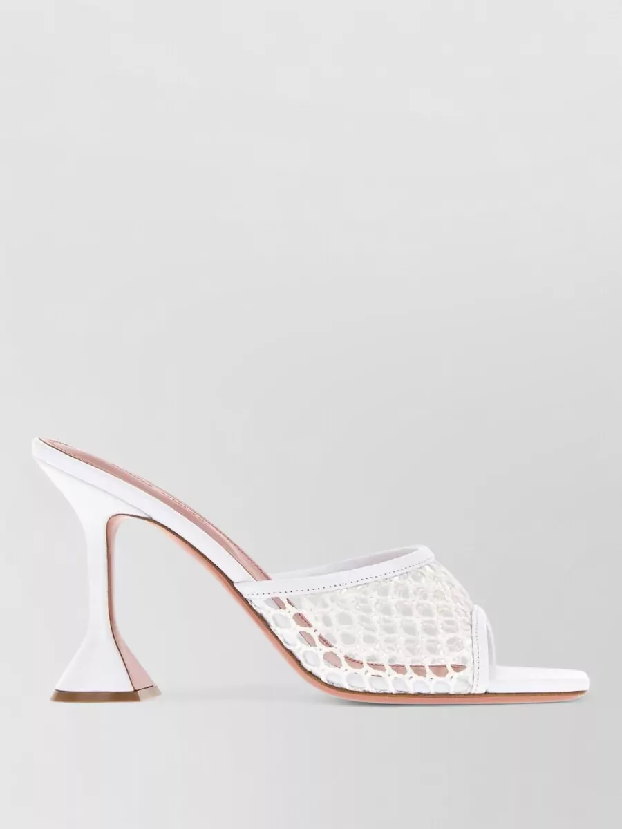 Amina Muaddi Leather Mesh Mules
