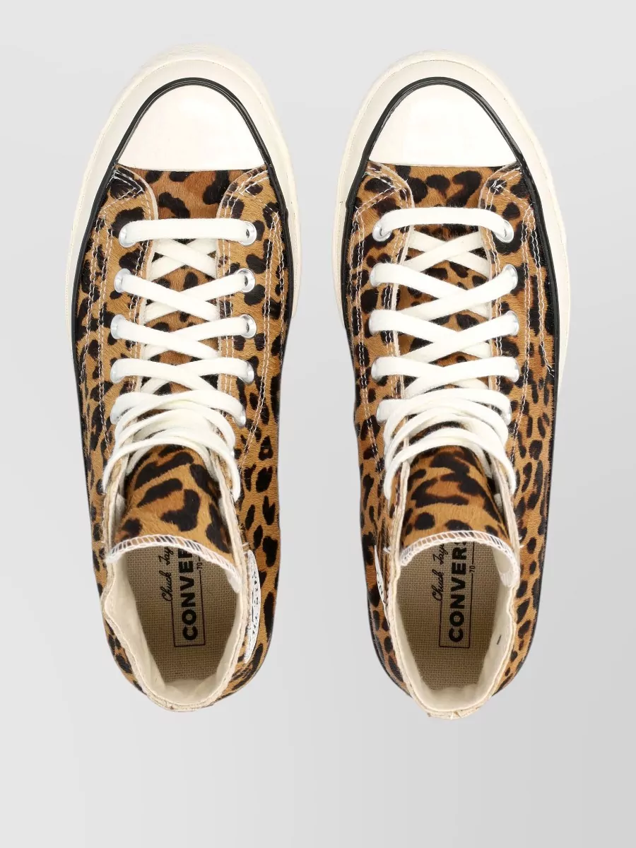 Converse Leopard Calf Hair Lace-Up Sneakers