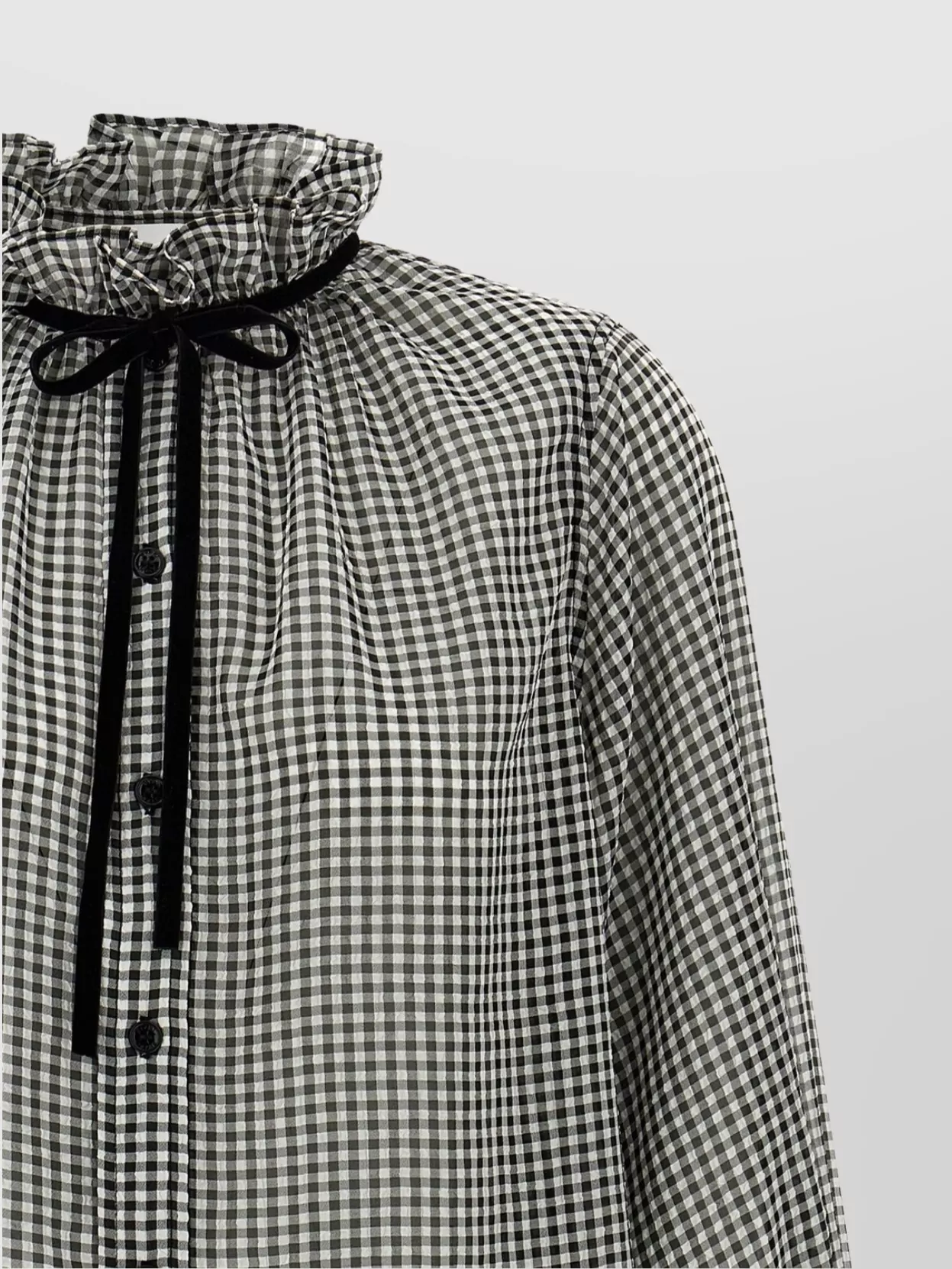 Ganni Gingham-check Jacquard Midi Dress.