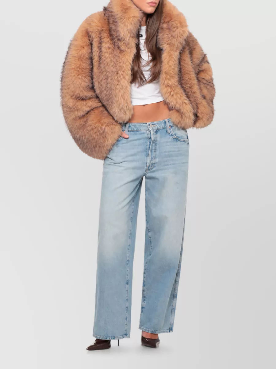 Rotate Faux Fur High Neck Coat