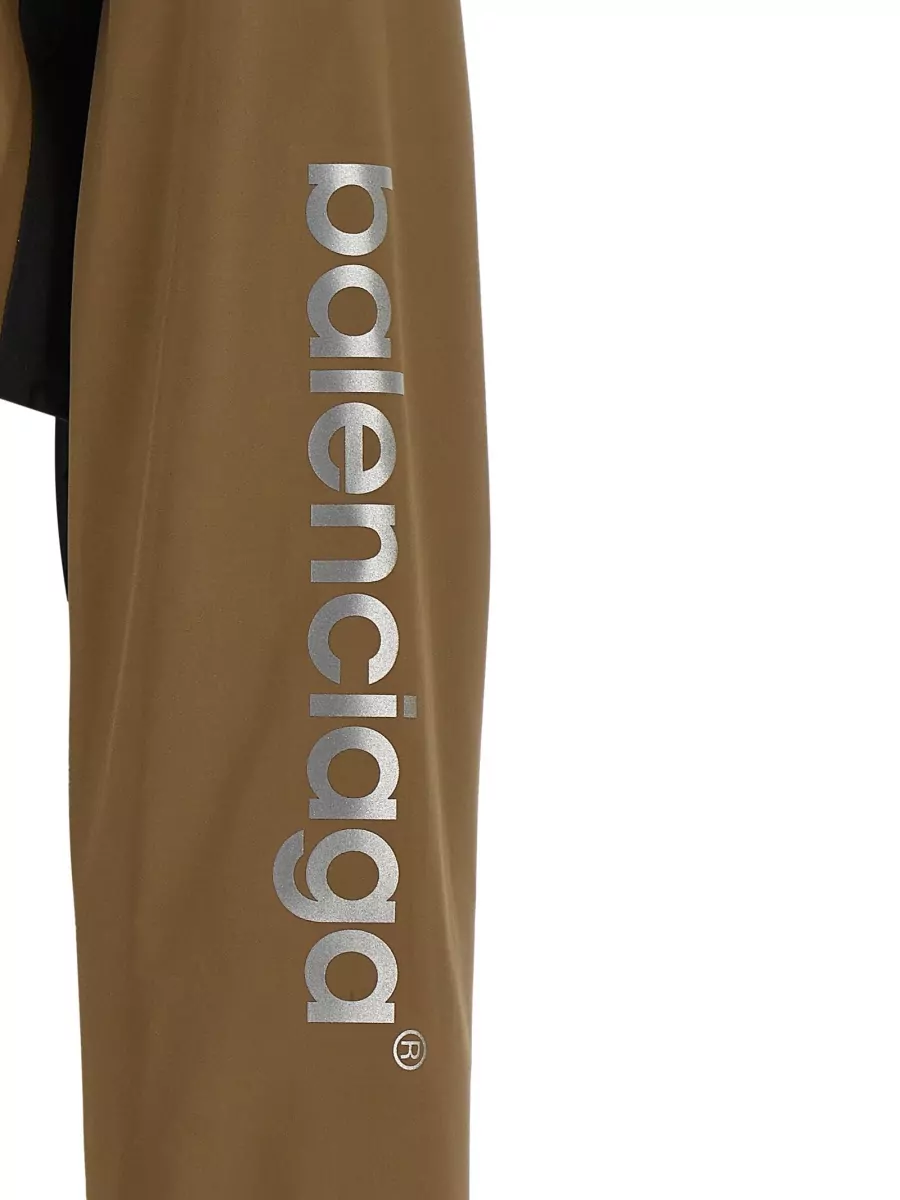 Balenciaga Tech Fabric Cropped Asymmetric Hooded Jacket