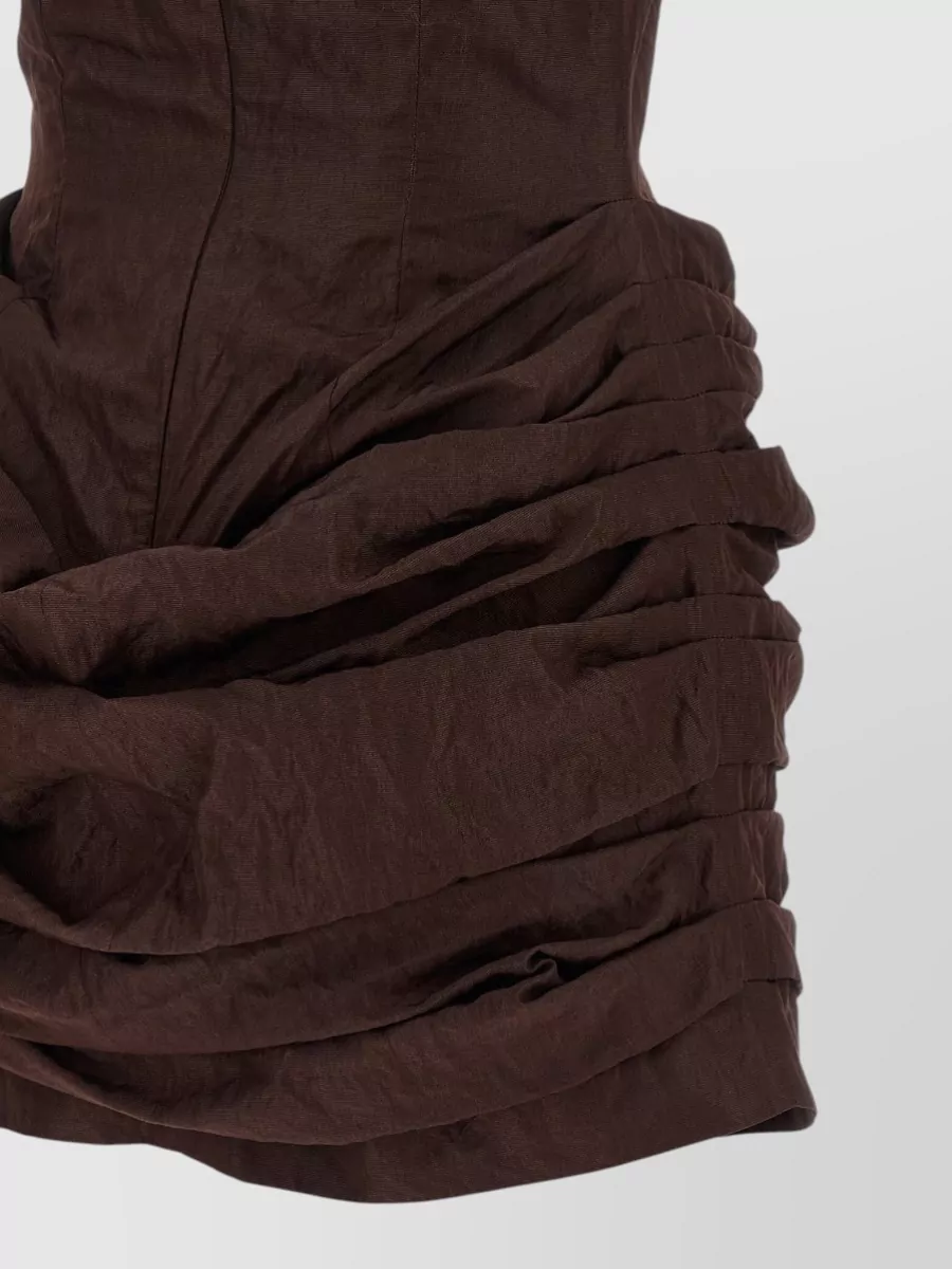 Magda Butrym Draped High-Neck Mini Dress