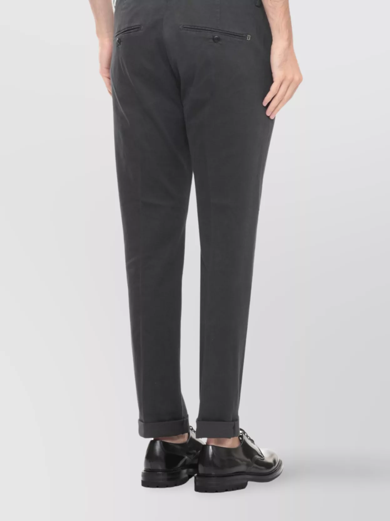 Dondup Straight Trousers With Rolled Cuffs And Pockets