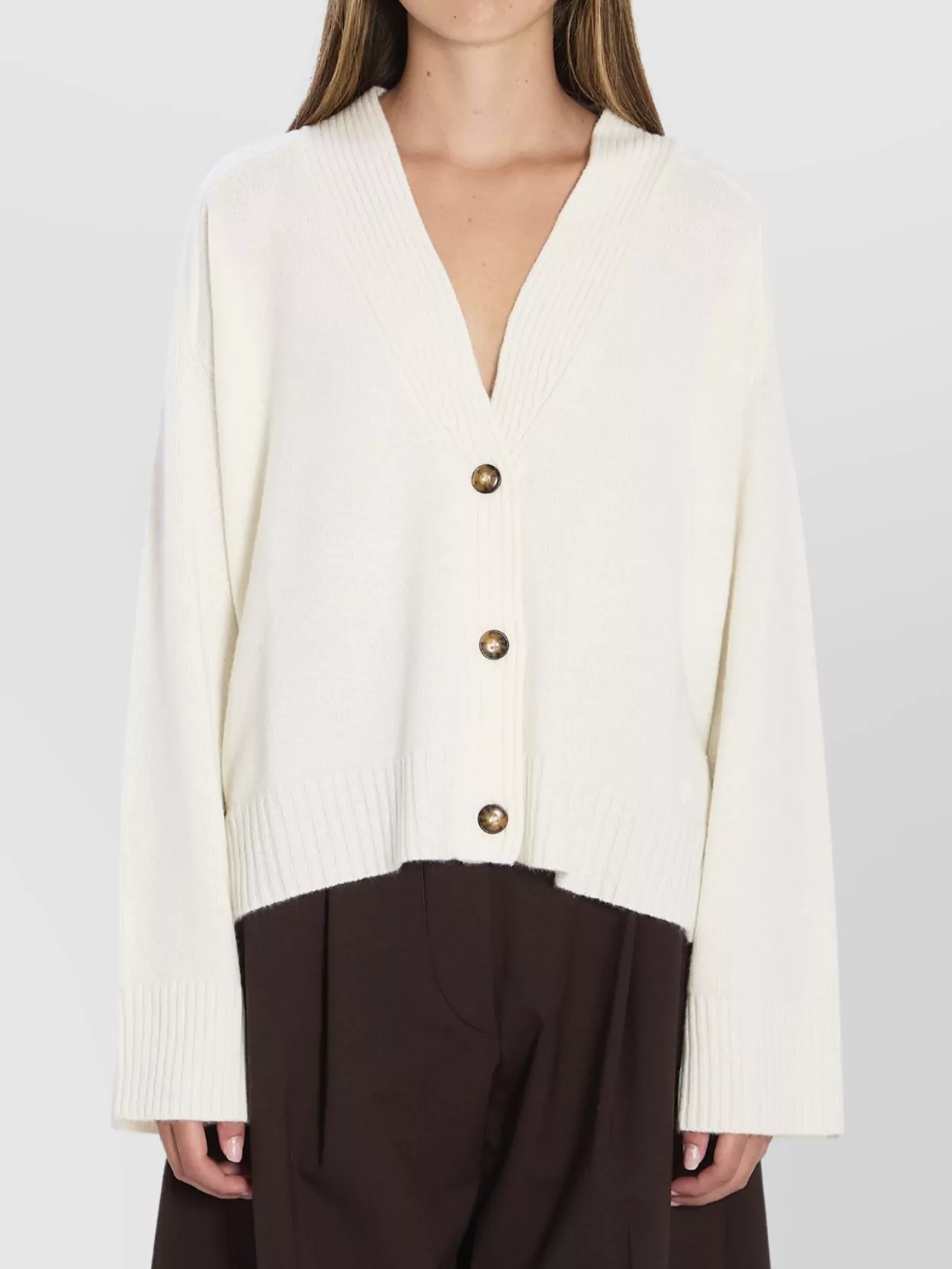 Loulou Studio Kaia Cashmere Cardigan With Dropped Shoulders