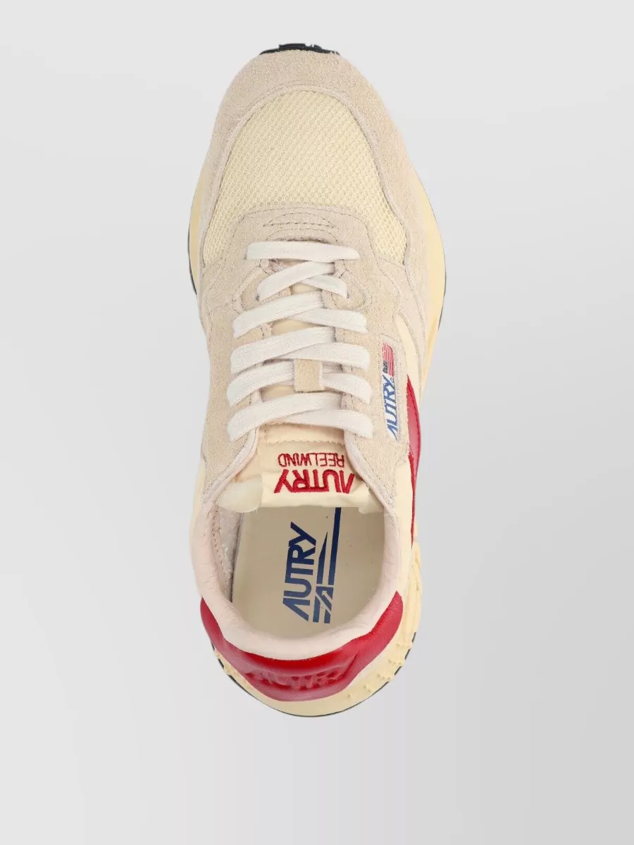 Autry Low Sneakers Suede Panels Rubber Sole Heel