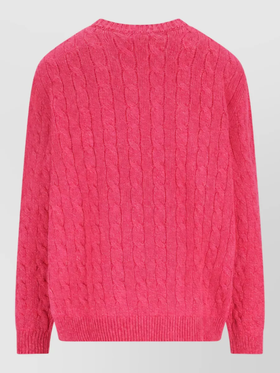 Valentino Garavani Cable-Knit Wool Crewneck Sweater