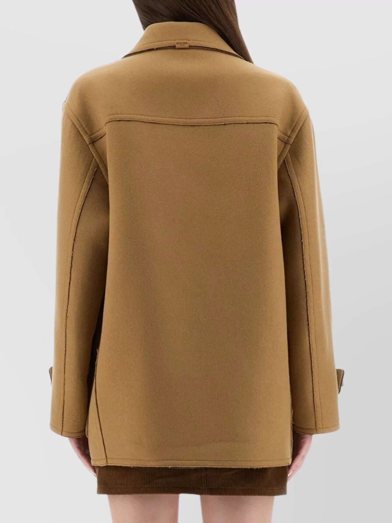 Moschino Long Sleeve Coat With Front Pockets And Button Accents