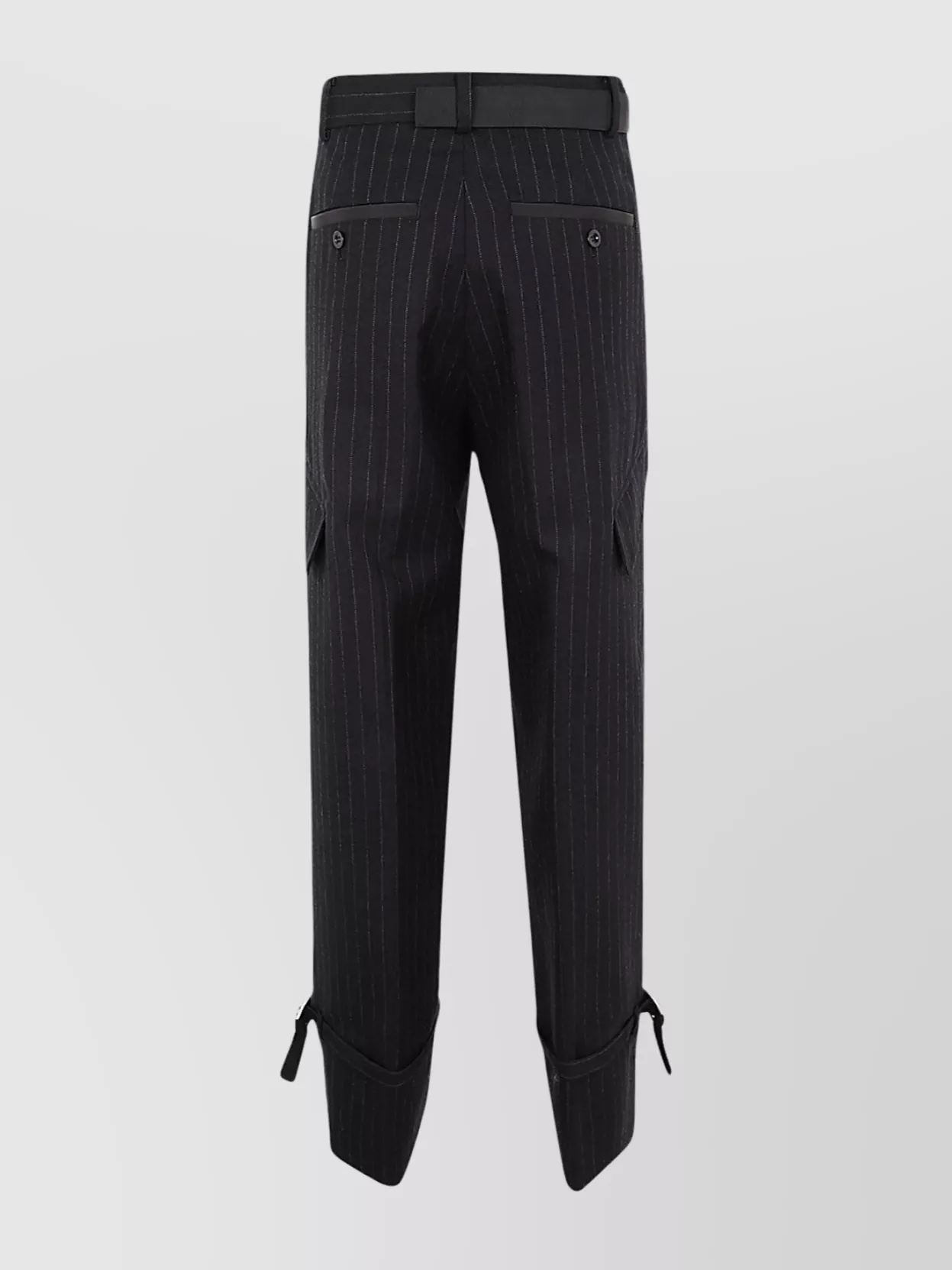 Sacai Pinstripe Trousers Featuring Cargo Pockets