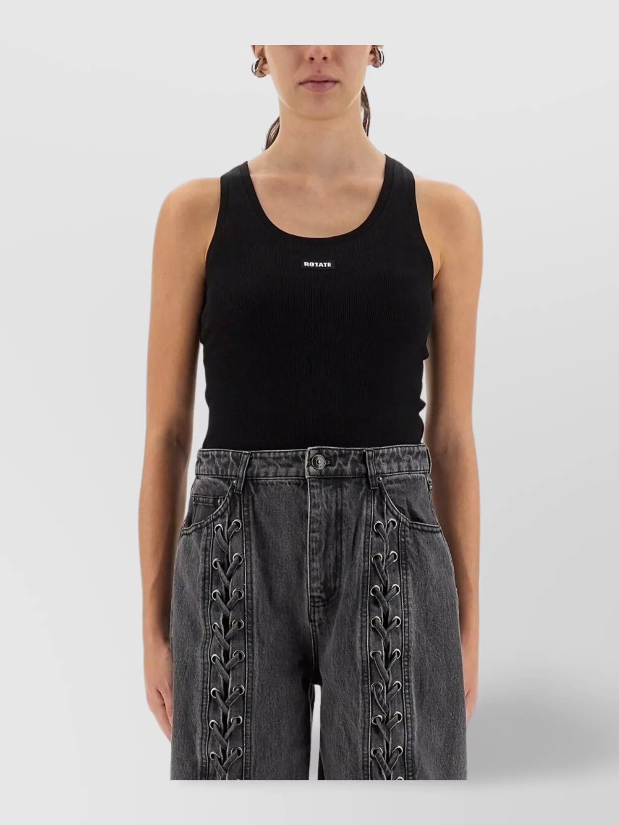 Rotate Birger Christensen Ribbed Texture Sleeveless Knit Top