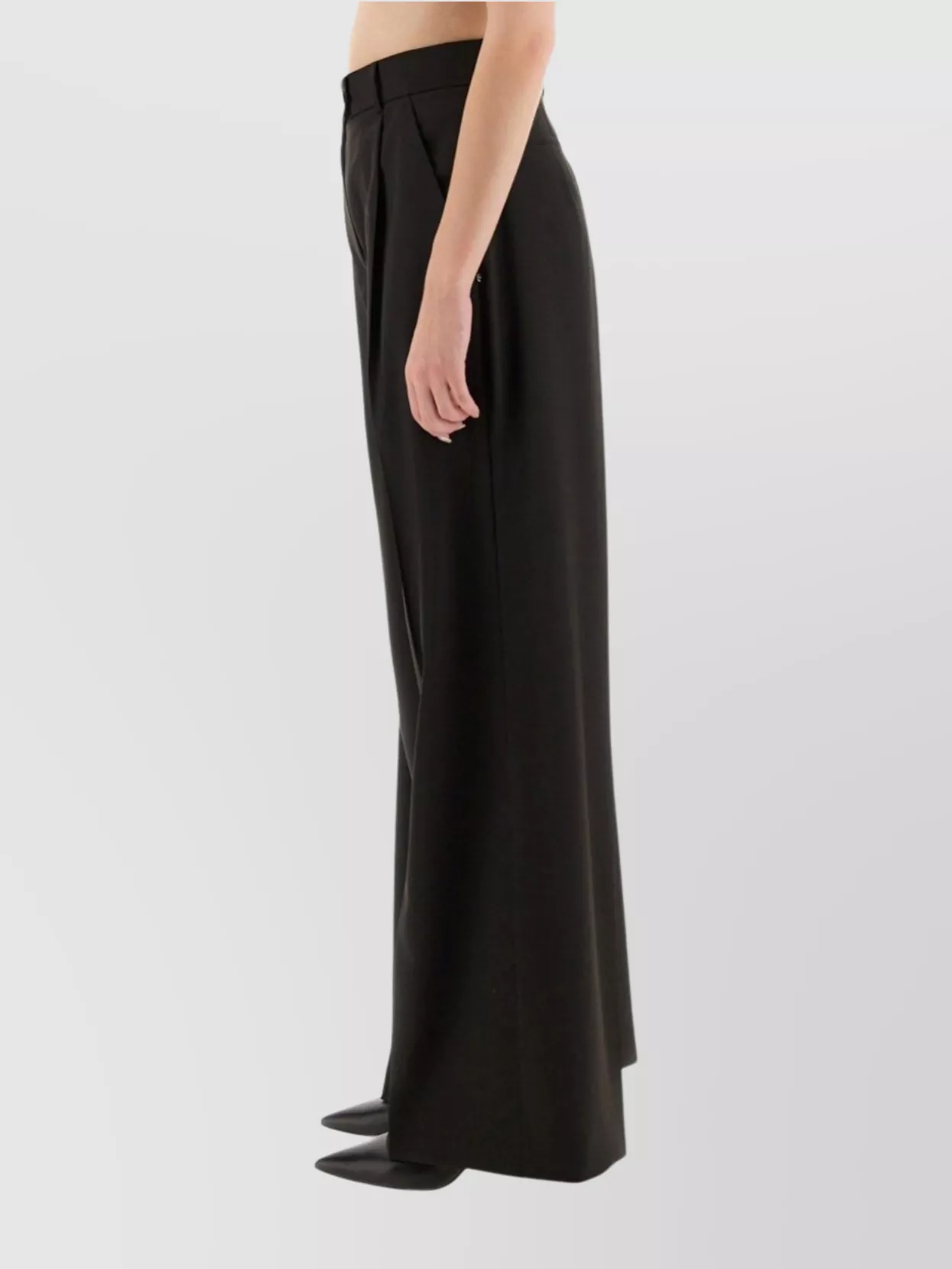 Sportmax High Waist Wide Leg Trousers With Pockets
