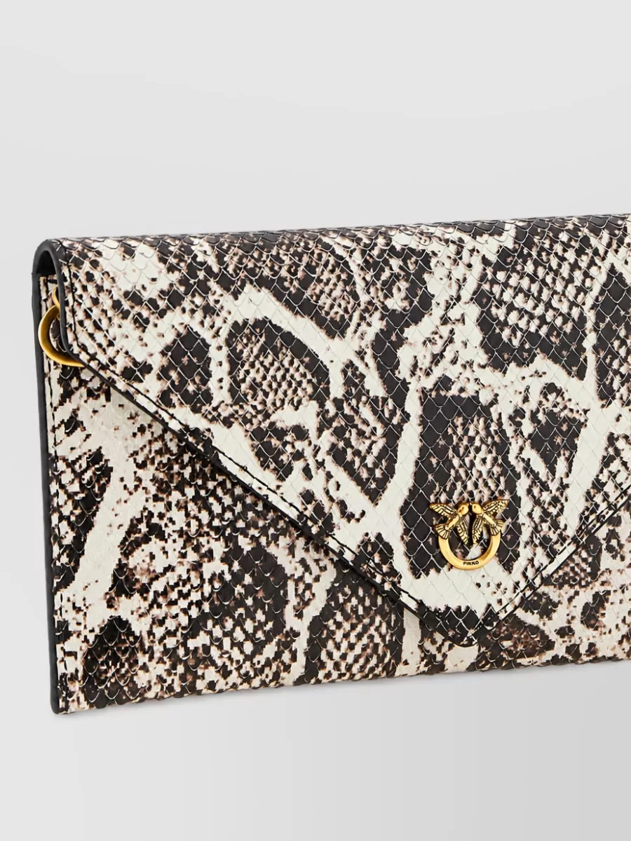 Pinko love bag mini leather python print clutch bag