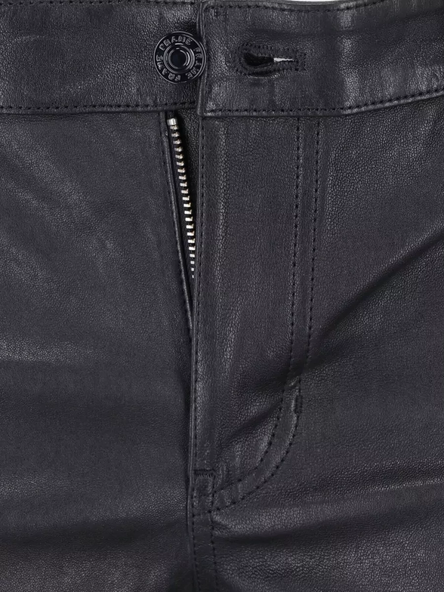 Frame Leather Straight-Leg Jeans
