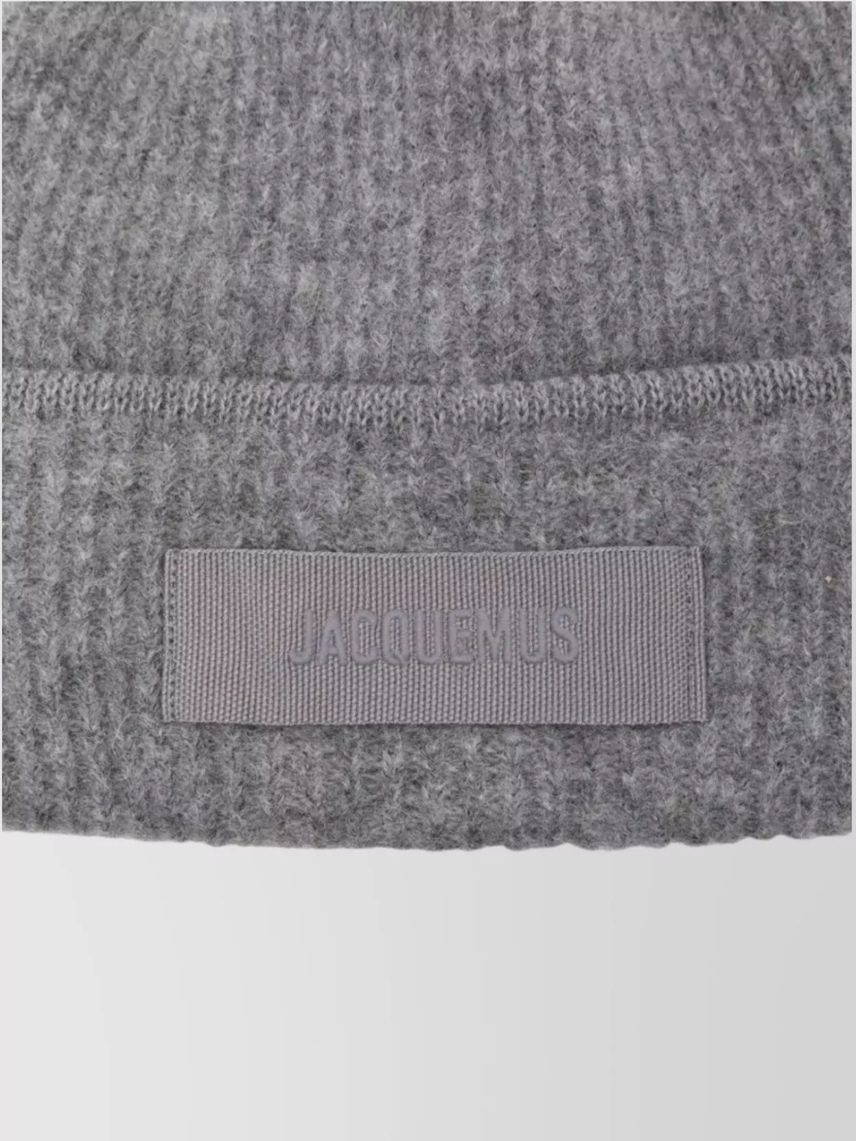 Jacquemus Gros Grain Pleated Brim Turn-up Hat In Gray