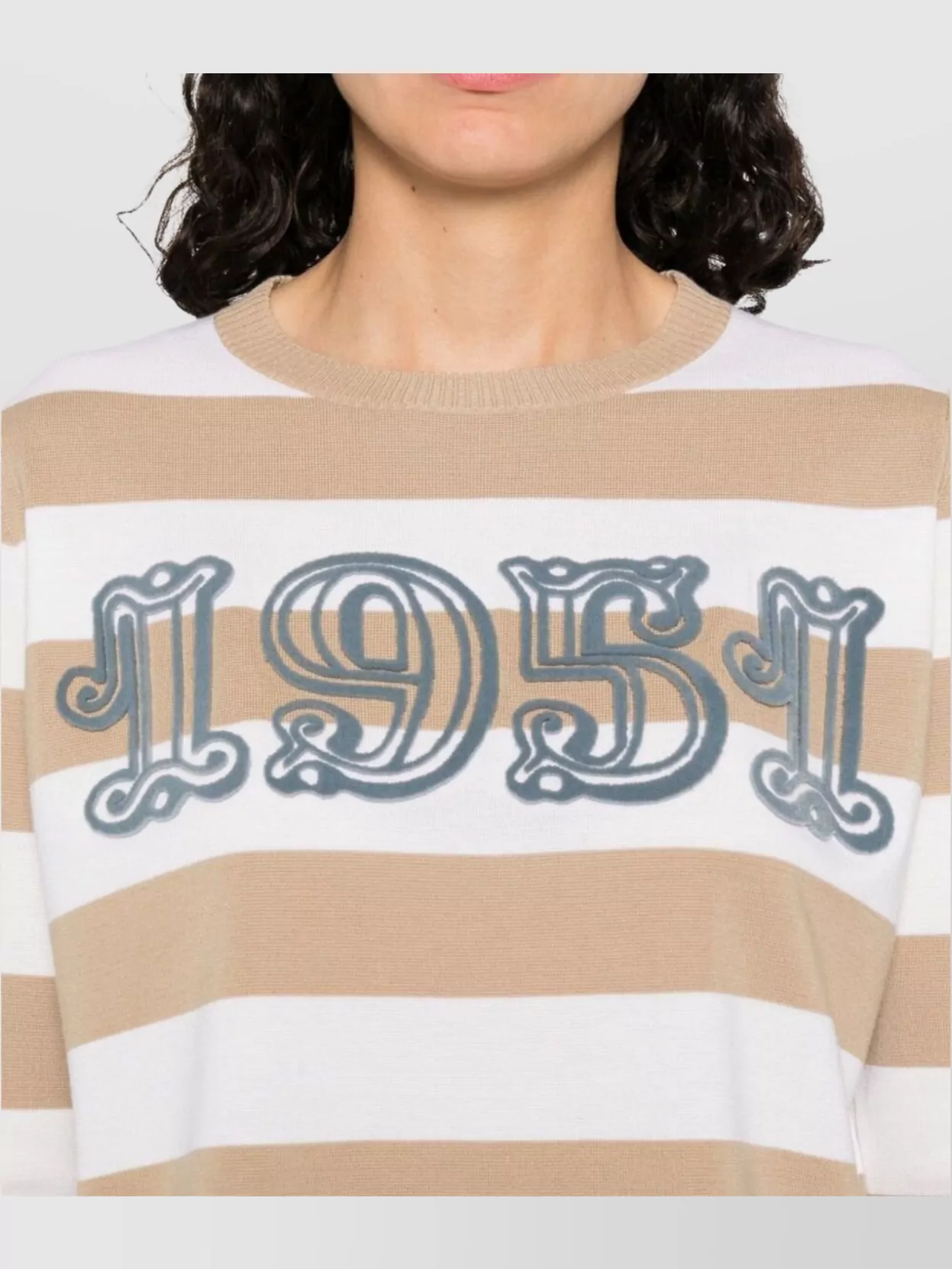 Max Mara Striped Wool Crew Neck Sweater
