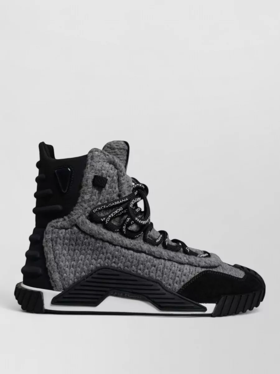 Dolce&Gabbana Wool Knit High Top Sneakers