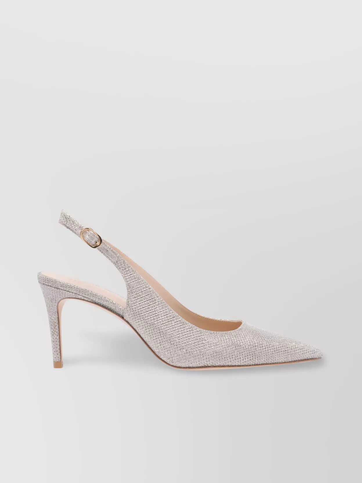 Stuart Weitzman Sparkling Glitter Pointed Toe Slingback Pumps