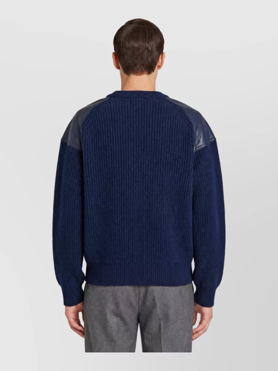 Bottega Veneta Cashmere Wool Ribbed Crew Neck Sweater