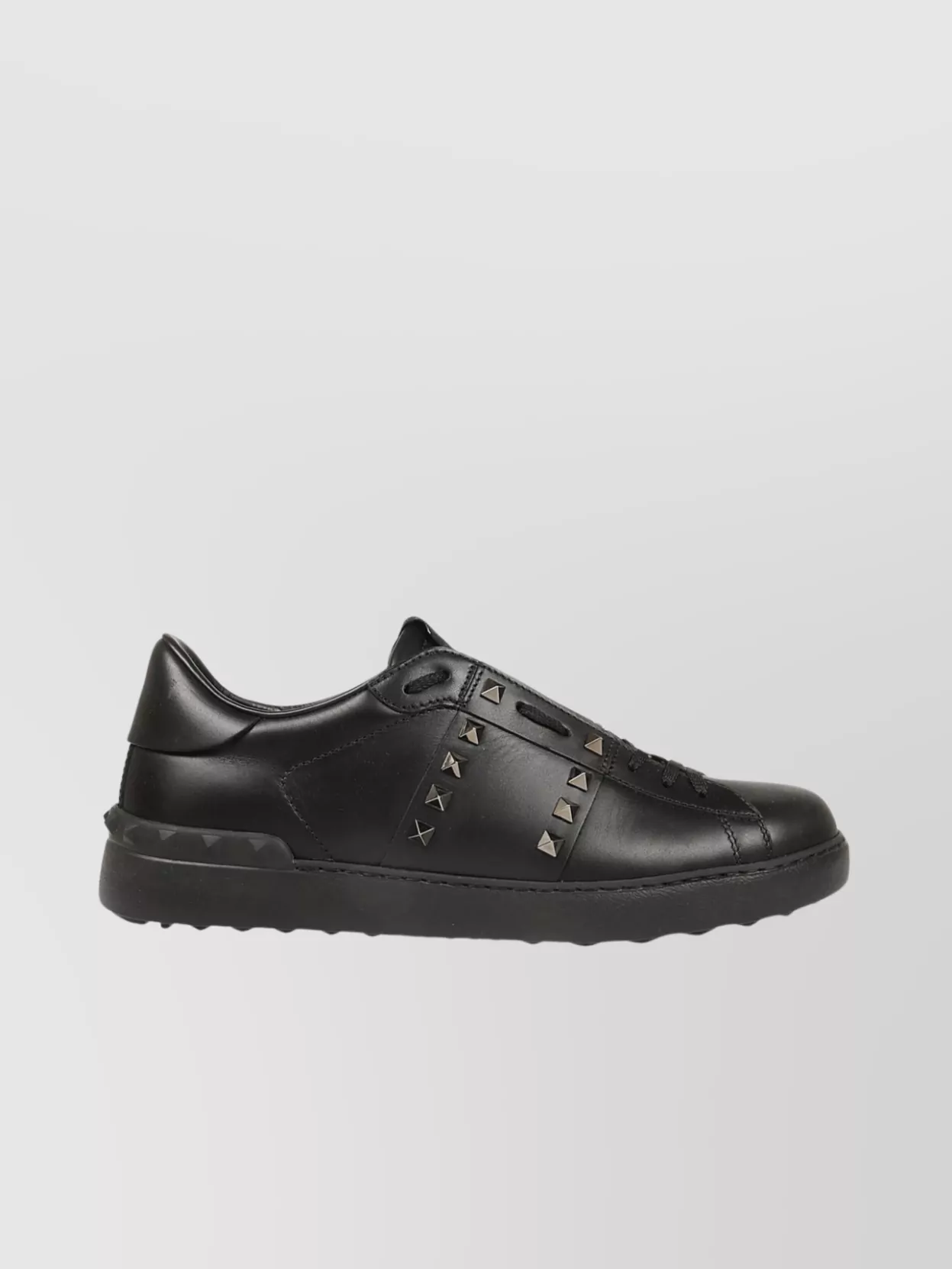 Shop Valentino Rockstud Untitled Studded Leather Sneakers