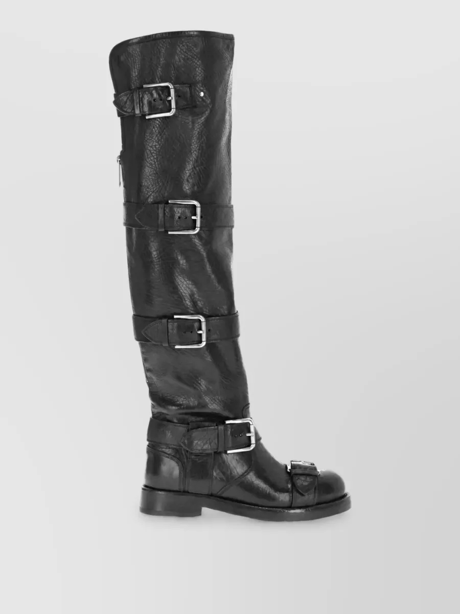 Dolce&Gabbana Leather Horse Boots