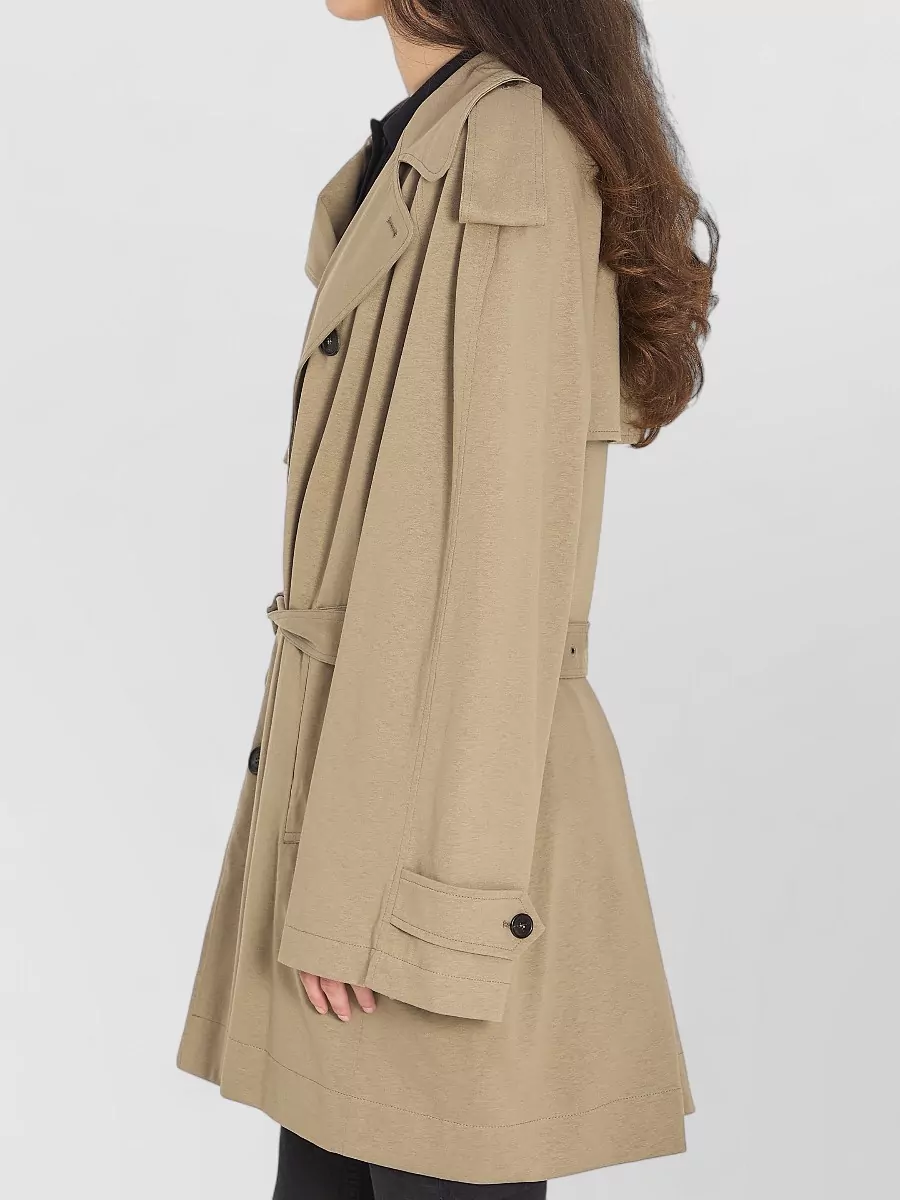 Balenciaga Short Cocoon Trench Cotton Twill Coat