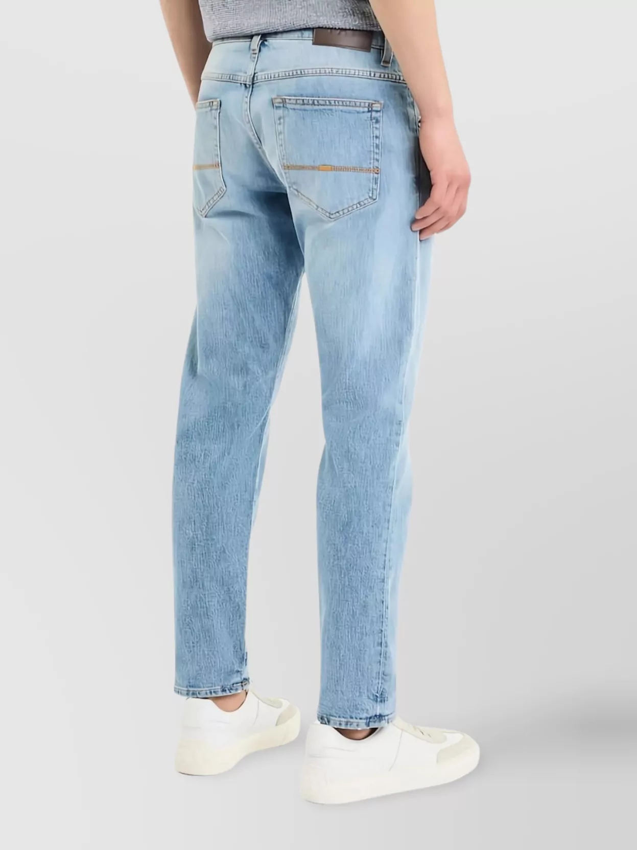 Fay Faded Effect Trousers Featuring Belt Loops