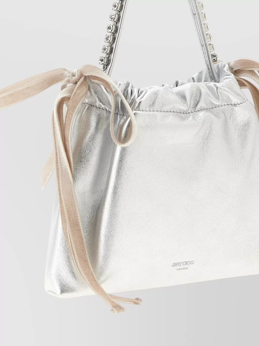 Jimmy Choo Mini Bucket Bag Chain Strap Bow Handle