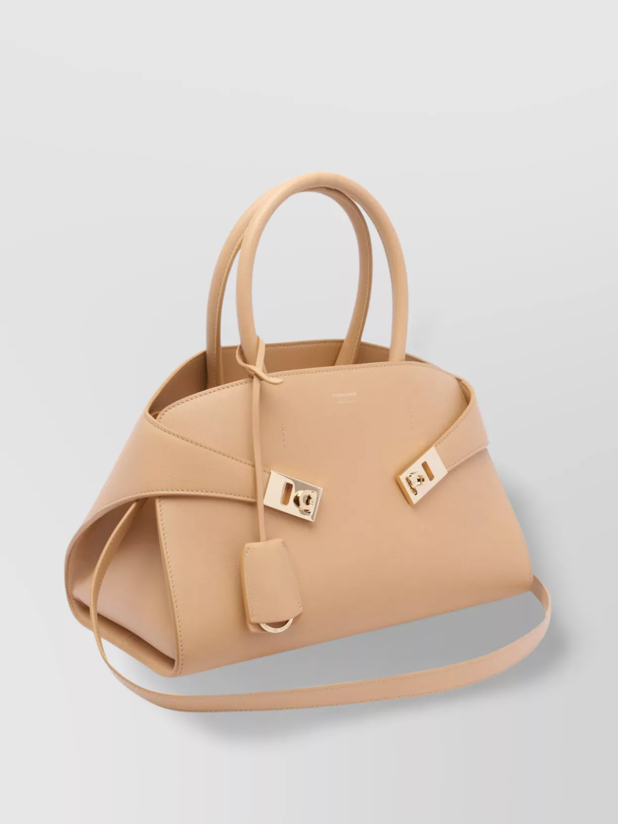 Shop Ferragamo Structured Top Handle Cross-body Bag