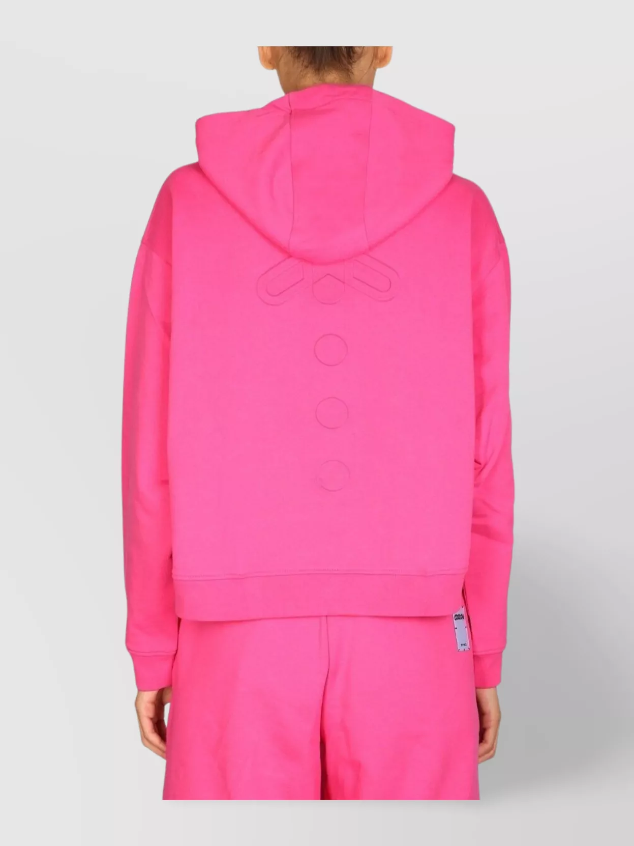 MCQ BY ALEXANDER MCQUEEN KNITWEAR HOODIE WITH DRAWSTRING AND EMBOSSED PATTERN