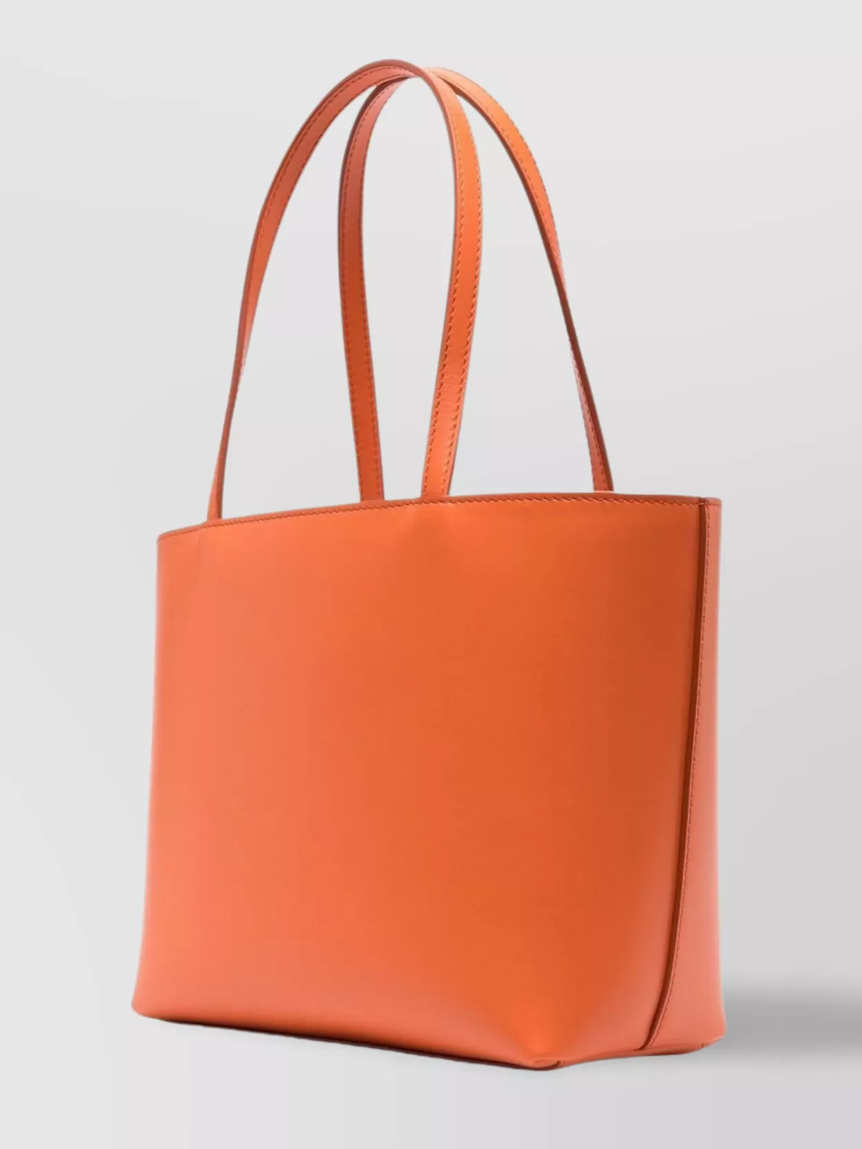 Dolce & Gabbana Compact Leather Tote Bag In Orange