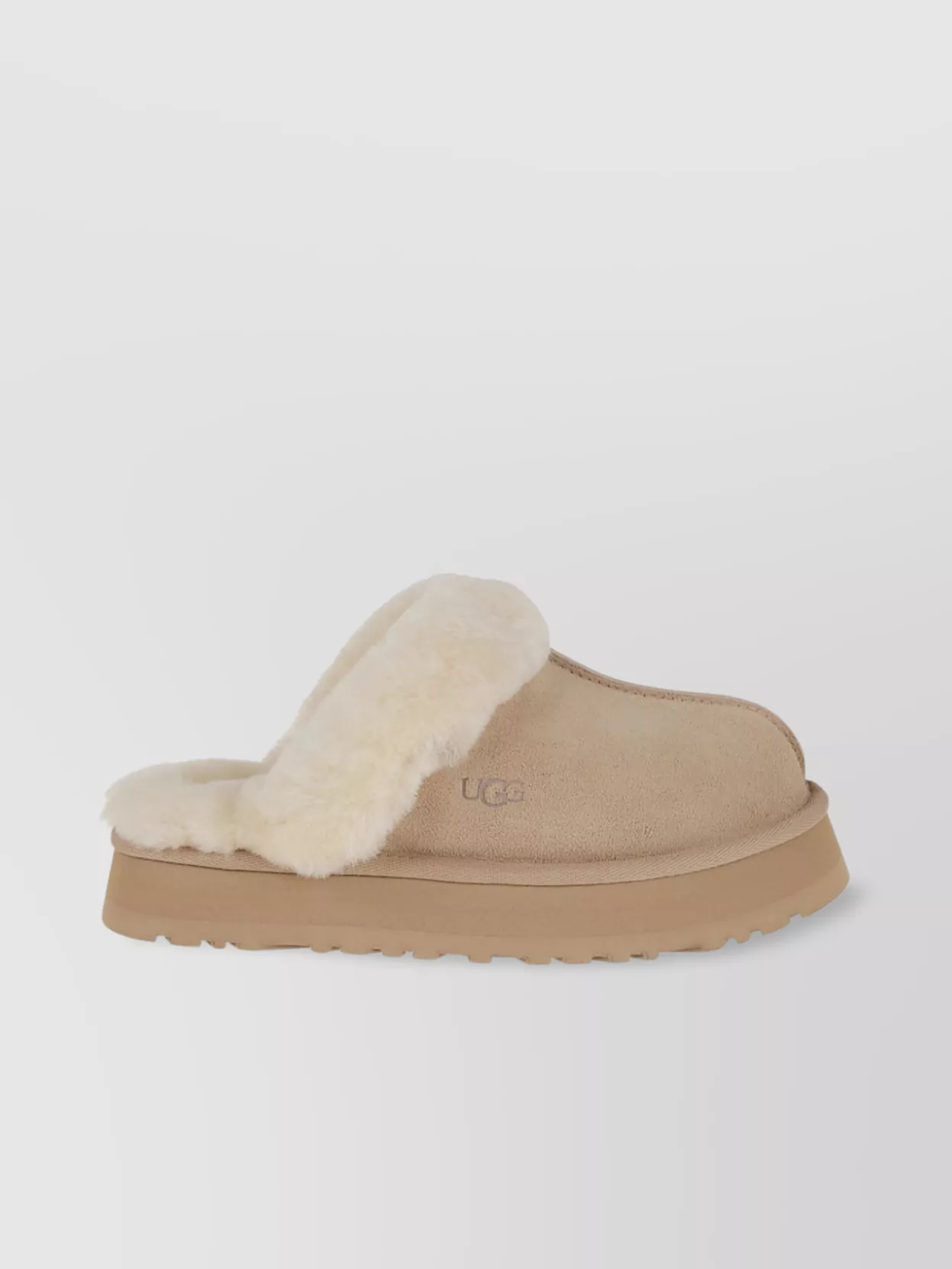 Ugg Shearling Lined Suede Disquette Mules