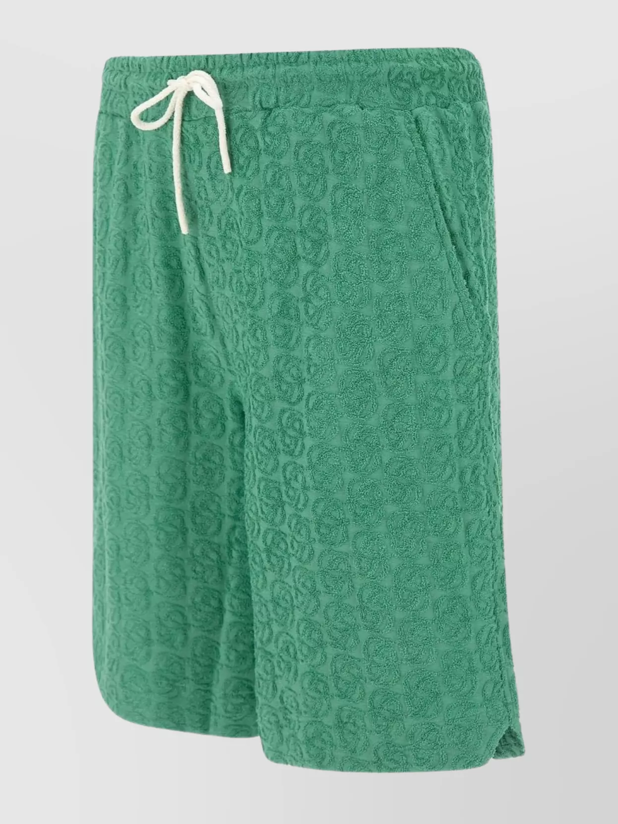 Drôle De Monsieur Monogram Textured Cotton Terry Shorts