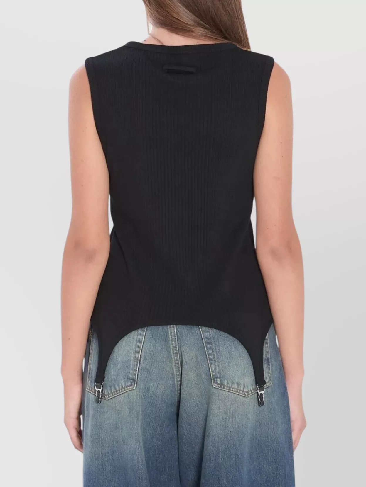 Jean Paul Gaultier Ribbed Tank Top Lingerie Garter