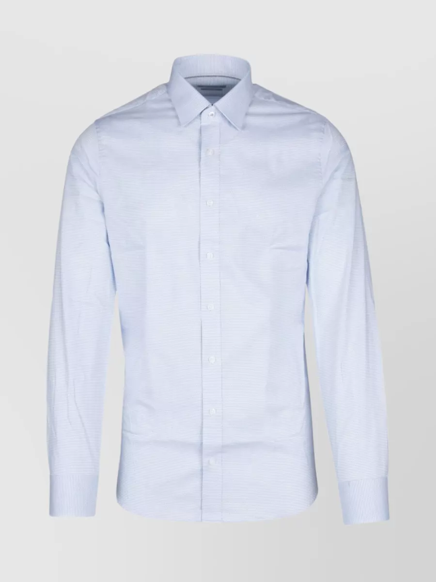 Michael Kors Sleeved Shirt With Hem And Cuffs In Blue